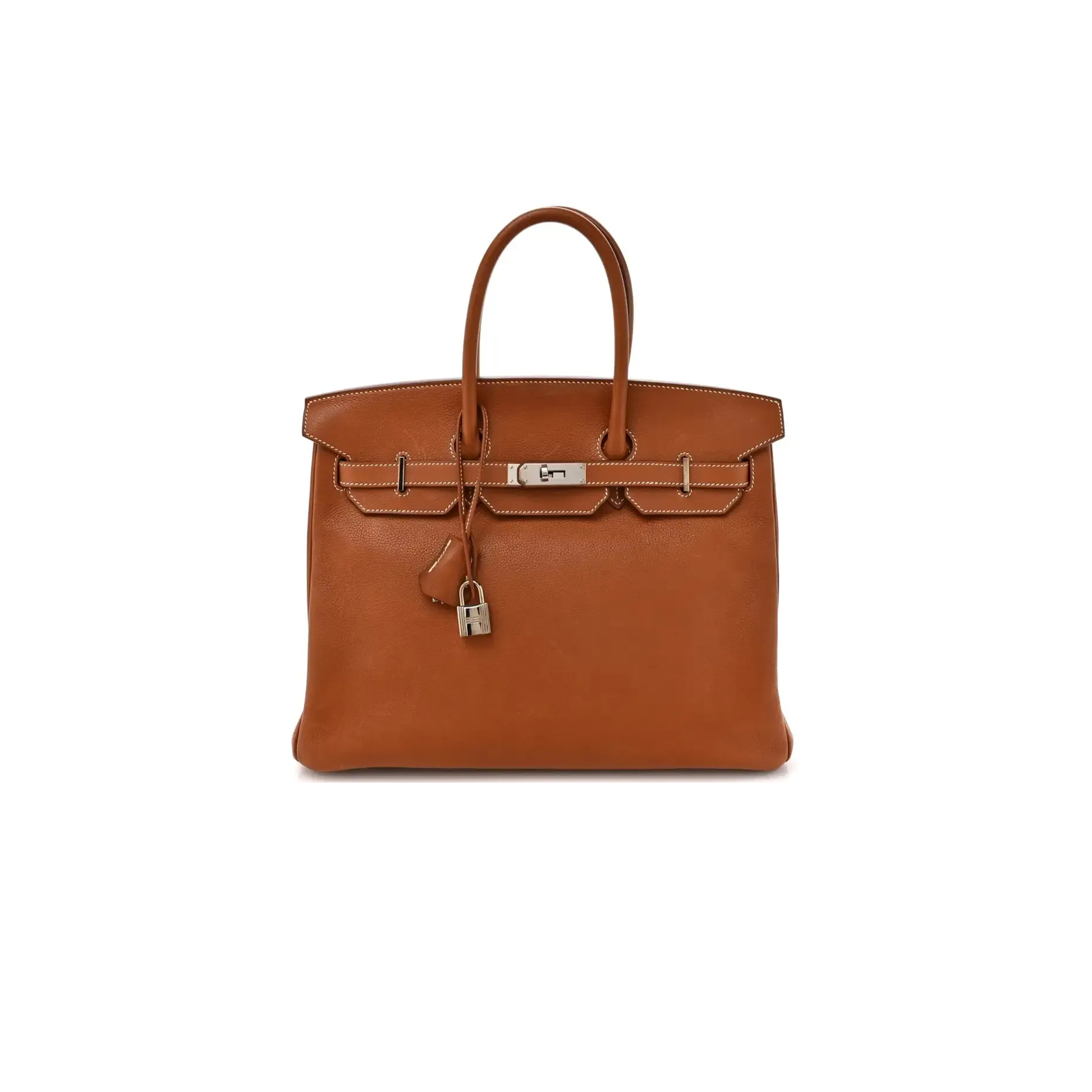 H**mes BIRKIN 35 FAUVE BARENIA SILVER HARDWARE (35*25*18cm)
